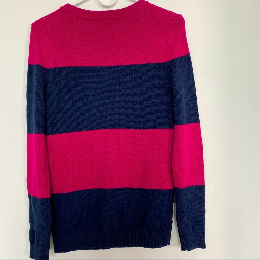 NWT Tommy Hilfiger Navy Pink Striped Sweater XS - Picture 6 of 6